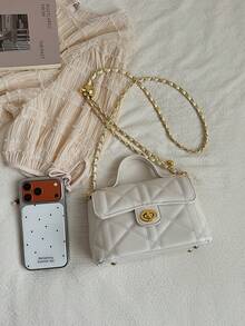 2025 New Fashion Chain Strap Shoulder Crossbody Bag, Versatile Mini Square Bag For Women - White - View 9