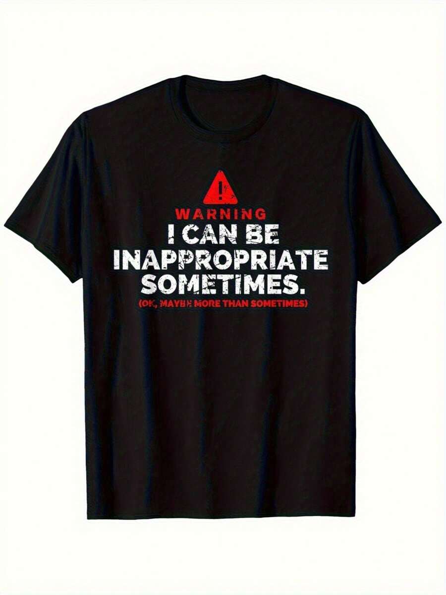 Camiseta de Advertencia Humorística para Hombre con Texto Rojo Intenso y un Eslogan, Perfecta para Humor Sarcástico en el Gimnasio y Uso Casual.Disponible en tallas S a 2XL, incluyendo tallas grandes. - Negro - Ver 1