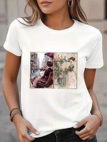 Women T-Shirts - [White] - View 1