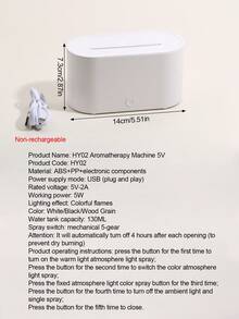 1pc USB Simulated Flame Humidifier Aroma Diffuser, Bedside Night Light With Sleeping Flame, Colorful Flame Essential Oil Diffuser, Suitable For Office And Home Use - Multicolor - View 9
