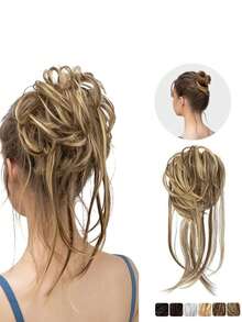 Búi tóc giả, búi tóc xoăn bồng bềnh, phụ kiện tóc co giãn cho nữ, thích hợp cho lễ hội, tiệc tùng. - Nhiều màu - Xem 4