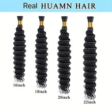 Tóc nối xoăn sóng sâu làm từ tóc thật Brazil, đóng gói số lượng lớn - Không có mối nối, 2 bó tóc xoăn để bện, phù hợp cho mọi giới tính. - Natural Black - Xem 11