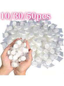 30 khăn giấy nén dùng một lần không dệt, khăn ướt du lịch tiện lợi - trắng - Xem 2