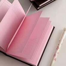 Sổ tay A6 màu hồng sô cô la dâu tây, sổ ghi chép tối giản, sổ tay học sinh. - Xem 3