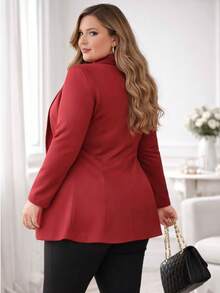 Plus Size Blazers - Màu Đỏ Sâu - Xem 2