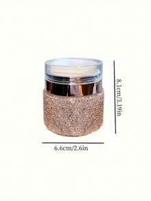 1pc 50ml Vacuum Pump Cream Bottle, Highly Attractive Shiny Artificial Rhinestone Emulsion Cream Dispenser, Travel Portable, Suitable For Liquid Creative Cosmetic Gift - View 4