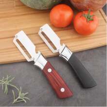 Dụng cụ gọt vỏ 2 trong 1 bằng thép không gỉ kiêm mở nắp chai, dụng cụ nhà bếp đa năng, dễ dàng gọt vỏ khoai tây, cà rốt, táo, bí ngô, thiết kế tay cầm bằng gỗ chống trượt tiện dụng, sắc bén, dễ vệ sinh, dụng cụ nhà bếp thiết yếu, màu ngẫu nhiên, quà tặng tân gia, sinh nhật, Ngày của Mẹ cho người đam mê nấu nướng. - Nhiều màu - Xem 9