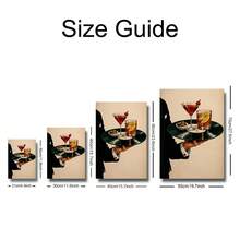 Set Of 1 Vinyl Cocktail Tray Retro Canvas Wall Art | Vintage Bar Print For Living Room Kitchen Lounge,Frameless/Framed - A - View 3