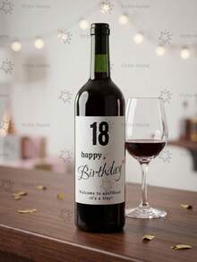 2pcs 18th Birthday Wine Bottle Stickers, Classic "Milestone" Humorous Theme Labels, Suitable For Birthday Parties And Celebrations, Birthday Gift Decoration, Wine Bottle Decoration Labels, Home Decor, Gifts For Friends And Family - 18 Years Old - View 6