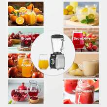 Feizsmile Licuadora de encimera de 1,5 L con motor de cobre, 3 ajustes de velocidad, desmontable para una fácil limpieza, apta para hacer jugo, batidos, puré y comida para bebé - Enchufe EU Tipo C(220-240V) - Ver 9