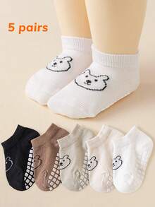 5 Pairs 0-6 Months Baby Anti-Slip Socks, Breathable Cute Bear Toddler Socks, Newborn Socks For Baby Girls And Boys, Suitable For Spring, Summer And Autumn - Multicolor - View 8