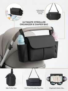 1 pieza Bolsa colgante para cochecito, Bolso de mamá, Bolso de almacenamiento para maternidad y bebé, Bolso de pañales - Multicolor - Ver 1