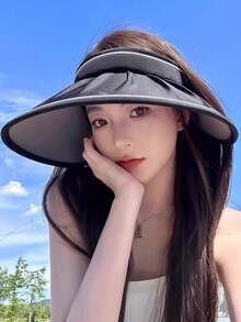 1 pieza Nuevo sombrero de sol plegable para mujer, sombrero versátil de protección UV para verano, adecuado para correr, golf, playa, senderismo y otros escenarios, estilo casual y deportivo, accesorio ideal para el transporte diario y la aventura al aire libre - Multicolor - Ver 5
