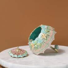 SUSUZUKU 1pc Metal Enamel Jewelry Box, Umbrella Shaped Decorative Box, Creative Home Decor Storage Box, Ring Box, Luxury Jewelry Box - Umbrella - View 10