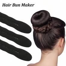 9個/3個/1個裝 髮髻製作海綿髮髻造型工具 魔力按扣捲髮海綿髮夾 泡棉海綿髮型配件 輕鬆捲髮 適用於芭蕾舞法式盤髮 長髮 細捲 捲髮 直髮 波浪髮 - 黑色 - 查看 5
