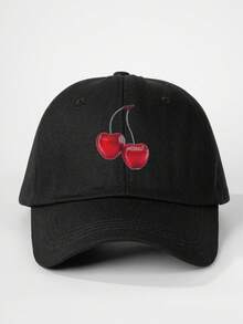 1pc Printed Cherry Baseball Cap, Adjustable Outdoor Sun Protection Casual Hat Suitable For Spring, Autumn Travel, Beach, Y2K Style For Youth,Holiday,Festival - Baseball Cap - View 29