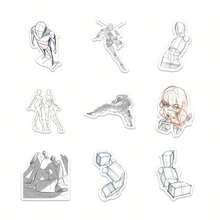 60pcs Sketch Drawing Human Figure Stickers, See-Through Drawing Reference Material, Human Body Structure Creative Decorative Stickers - A - View 4