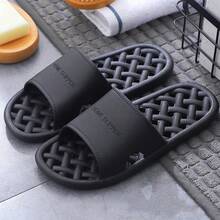 Sandalias antideslizantes para el baño, de estilo simple en blanco y negro, de PVC hueco y transpirable, de secado rápido, para parejas en casa - zapatillas - Ver 10