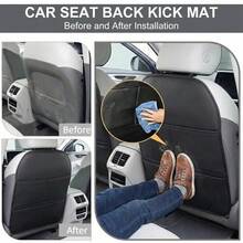 1pc PU Leather Car Seat Cover, Kick Protector, Protective Pad, Protects Original Seat, Easy To Install And Clean, Multi-Pocket Storage, Wear-Resistant And Anti-Slip, Suitable For All Seasons And Most Vehicles - Multicolor - View 3