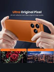 1 pieza Protector de lente de cámara de aleación de unicolor compatible con iPhone 17 Pro/17 Pro Max [Irrompible] [Adhesión fuerte] [Compatible con funda de teléfono] Aleación de metal de aluminio Protector de pantalla de cámara trasera de vidrio templado Titanio Naranja Regalo del Día de la Madre - Naranja - Ver 6