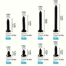 800pcs Self Wood Screws Set, M2 Flat Head Sheet Metal Screw, Self Screws Assortment Kit Lock Nuts Screw Fastener Sets - Multicolor - View 4