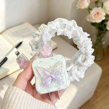 防震闪亮水钻紫色蝴蝶星形充电适配器及数据线保护套，耐用苹果18-20W充电线保护壳，防断裂数据线整理器，母亲节春季礼物 - 彩色 - 查看 5