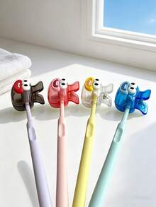 4pcs Toothbrush Head Storage Box, Portable Travel Toothbrush Protective Case With Drainage Hole And Stand - Multicolor - View 4