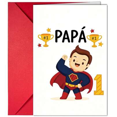 1pc "Dad's #1 Superhero" Father's Day Greeting Card, Humorous Card For Dad, Perfect Gift For Father's Day, Birthday, Anniversary