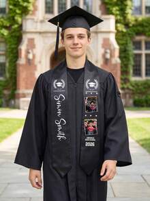 Customized Graduation Sash, Personalized Graduation Made Of Custom Ribbon, Completed Personalized Design In 2026, For Graduation Gown - Can Customize Text, 2026 Graduation Honor Gown, Photos And Names On Ribbon,Gift For Friends, Family, And Graduates - Multicolor - View 4