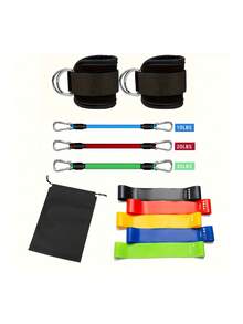11pcs Hip Resistance Bands Set, Ankle Straps, Glute And Leg Pull Rope, Body Shaping And Slimming, Cable Machine, Hip Lifting Ankle Elastic Band Training Set - Multicolor - View 4