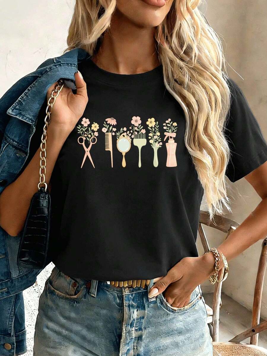 Women T-Shirts - Black - View 1