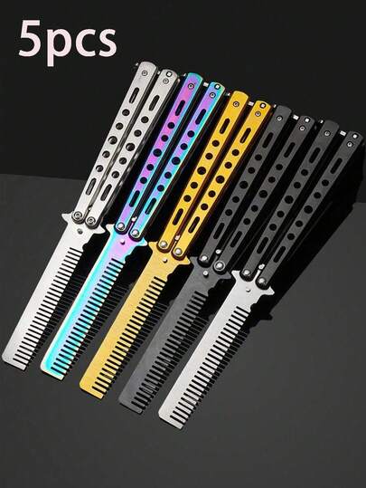 1pc Foldable Butterfly Comb, Not Sharp, Suitable For Outdoor Beginners