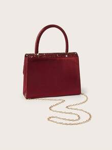 REMANLAND Túi xách nữ sang trọng đính sequin lấp lánh, ví cầm tay thời trang có nắp gập, ví hoàn hảo cho phái nữ, kèm dây đeo vai/đeo chéo bằng kim loại có thể tháo rời, rất phù hợp với váy dạ hội đính sequin, váy cưới và váy dự tiệc, món quà tuyệt vời nhất dành cho người thân yêu. - Màu Đỏ Sâu - Xem 6