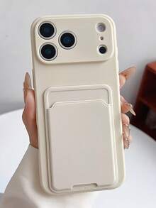 1 chiếc ốp lưng điện thoại mềm bảo vệ camera chính xác, màu be, kiểu dáng tối giản thanh lịch, cạnh thẳng, tương thích với iPhone 11/12/13/14/15/16/16 Pro Max, ốp bảo vệ điện thoại chống trượt thoải mái, tương thích với iPhone 17 Pro Max/17 Pro/17/Air - Màu be - Xem 1