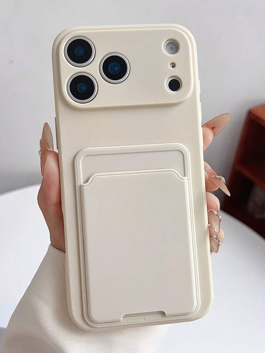1 chiếc ốp lưng điện thoại mềm bảo vệ camera chính xác, màu be, kiểu dáng tối giản thanh lịch, cạnh thẳng, tương thích với iPhone 11/12/13/14/15/16/16 Pro Max, ốp bảo vệ điện thoại chống trượt thoải mái, tương thích với iPhone 17 Pro Max/17 Pro/17/Air - Màu be - Xem 1