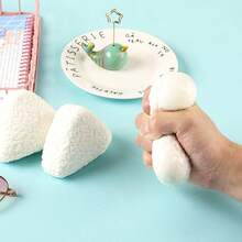 1pc Squishy Slow Rebound Triangular Simulated Sushi Squeeze Toy, Rice Ball Stress Relief Ball - Multicolor - View 5