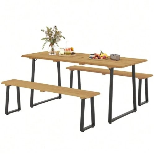 Dining Table & Chair Sets - Natural Wood - View 1