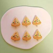 10 buah Liontin Pizza Datar 2D Resin Lucu, Hiasan Makanan Kartun untuk Pembuatan Perhiasan - pizza - View 7