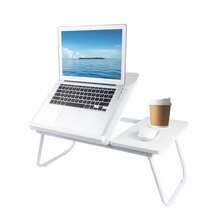 Thoải mái & Tiện lợi - Bàn laptop gấp gọn đa chức năng có giá đỡ cốc, bàn laptop di động cho giải trí, văn phòng và học tập, độ nghiêng có thể điều chỉnh, khung gỗ chắc chắn, phù hợp cho giường ngủ, đọc sách, học tập và ăn sáng, không cần lắp ráp, bàn laptop, món quà hoàn hảo - Nhiều màu - Xem 11