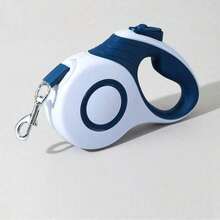 Automatic Retractable Dog Leash 16ft Nylon Extendable Lead, Heavy Duty For Small Medium Large Dogs, Geometric Blue White Pattern For Easy Walking Control - Blue - View 2