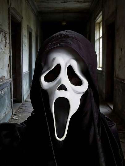 Máscara de Fantasma Gritando, Máscara de Personagem Assassino para Apresentação no Palco, Halloween, Carnaval, Acessórios de Festa ou Adereços de Decoração de Cena, Design Realista de Látex de Alta Qualidade, Presente Perfeito para Amigos em Festivais