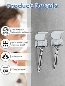 1/2 chiếc giá treo dao cạo gắn tường phòng tắm, móc dán tự dính chống thấm nước, dùng để đựng dao cạo Fusion ProShield, Venus, bông tắm, khăn, bàn chải đánh răng, đồ dùng du lịch phòng tắm. - nhiều màu - Xem 7
