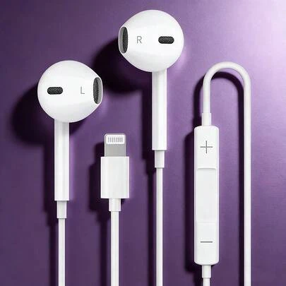 有线入耳式耳机，兼容苹果 Lightning 接口，有线入耳式耳机，兼容 /Lightning 接口，带 Lightning 接口的有线 EarPods 耳机，兼容 14/13/12/11/XR/XS/X/8/7/SE/Pro/Pro Max