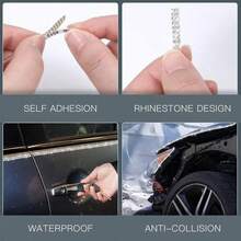 5m/Rollo Tira de Rhinestones DIY, Adecuado para Decoración de Diamantes de Coche, Decoración de Diamantes de Coche, Artesanía de Diamantes Autoadhesivos Tira de Rhinestones DIY - Dos filas de diamantes - Ver 5