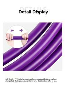 1PC Elastic Yoga Resistance Band - Purple/Pink PVC Material, Suitable For Full Body Workout, Core Muscle Training, Arm And Leg Exercises, Rowing Exercises And Use With Fitness Equipment, Perfect For Sports, Gym And Home Workout. Product Category: Fitness Accessories, Elastic Fitness Band, Weight Loss Aid, Pilates Equipment And Resistance Band Products. - Multicolor - View 6