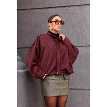 Women's Bomber Jacket, Winter Coat, Long Sleeve Batwing Jacket In Suede Fabric - Burdeos - Ver 2