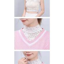 Áo tank top cổ cao kiểu Pháp với họa tiết ren hoa, chất liệu co giãn, mỏng nhẹ, ôm sát, thích hợp mặc cả bốn mùa. - A - Xem 10