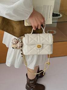 2025 New Fashion Chain Strap Shoulder Crossbody Bag, Versatile Mini Square Bag For Women - White - View 5