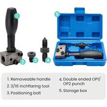 3/16 Inch 4.75mm DIN Brake Pipe Flaring Tool Kit, Handheld Brake Line Flaring Tool Set With OP1 OP2 Double End Punch For Automotive Repair - Variant1 - View 4