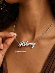Kalung Nama Mewah Warna Emas Matte yang Dapat Disesuaikan, Kalung Serbaguna, Modis, dan Elegan, Cocok Sebagai Hadiah untuk Kekasih, Teman, Keluarga, Ulang Tahun, Hari Jadi, dan Hari Raya. - Lapisan ganda buram perak - View 3